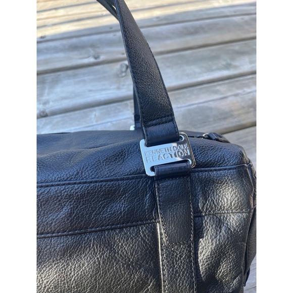 Kenneth Cole Reaction Black Leather Womens Purse Shoulder Bag - Picture 11 of 11